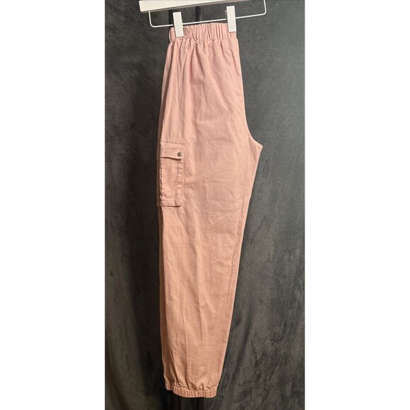 PrettyLittleThing Jogger Pants Women 8 Pink Cargo Highrise Elastic Waist Pull on - Picture 7 of 9